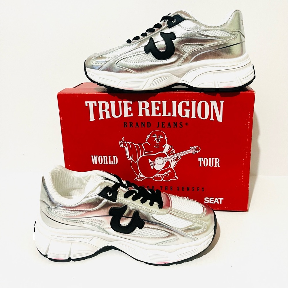 True Religion Onika  Black and Sliver  Sneakers